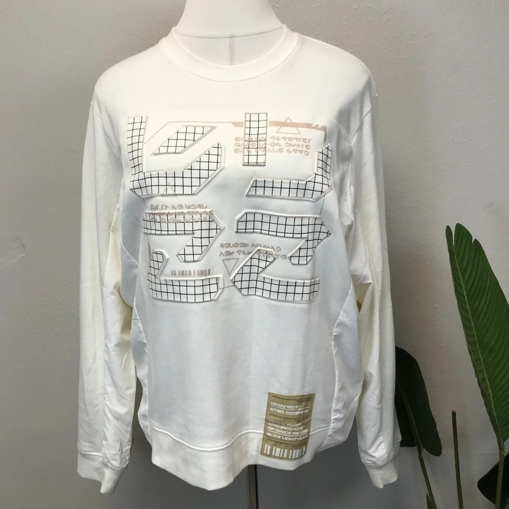 Disney Parks Cream Star Command Buzz Lightyear Sweatshirt - Size Large
